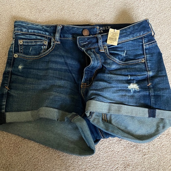 Dark Wash Jean Shorts - Picture 1 of 2